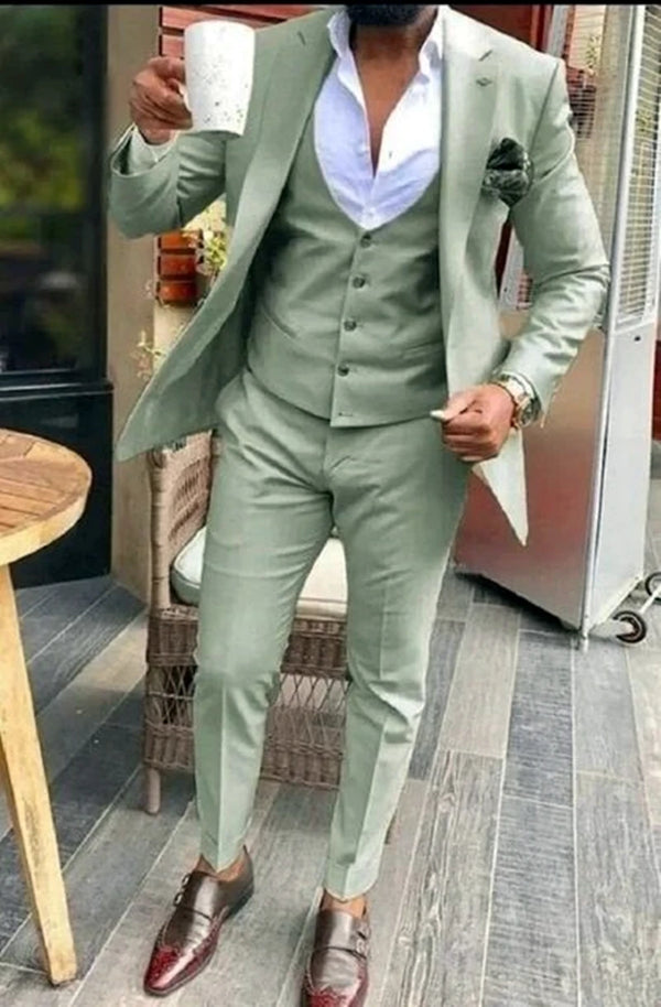Slim Fit Men Suit for Formal Business Casual and Wedding Tuxedo 3 Pieces